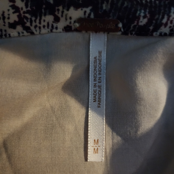 Free People Long Sleeve Paisley Boho Mini Dress Oversized Size Medium - Picture 3 of 3